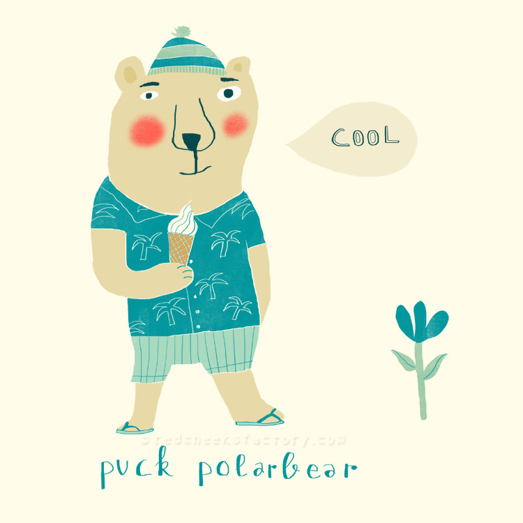 Puck Polarbear animal character by Nelleke Verhoeff