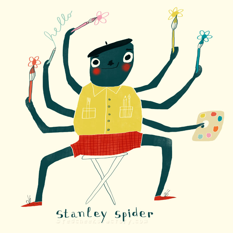 Stanley Spider animal character by Nelleke Verhoeff