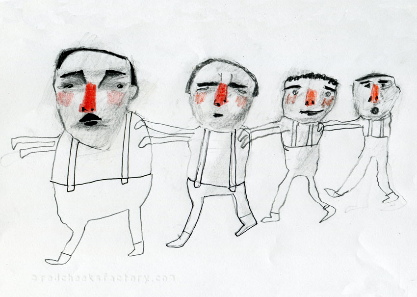 Red nose Parade from my sketchbook