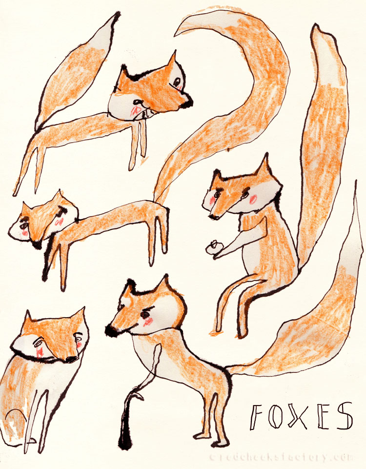 Fox studies from my sketchbook
