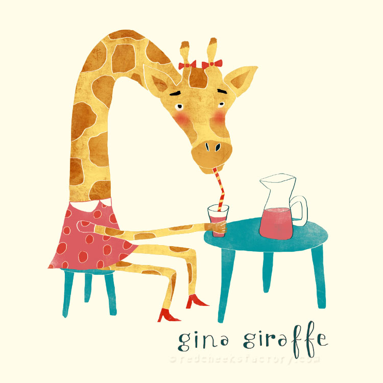 Gina Giraffe animal character by Nelleke Verhoeff