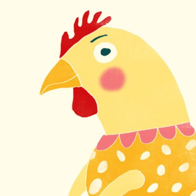 Cecilia Chicken animal character for Childrens picture book