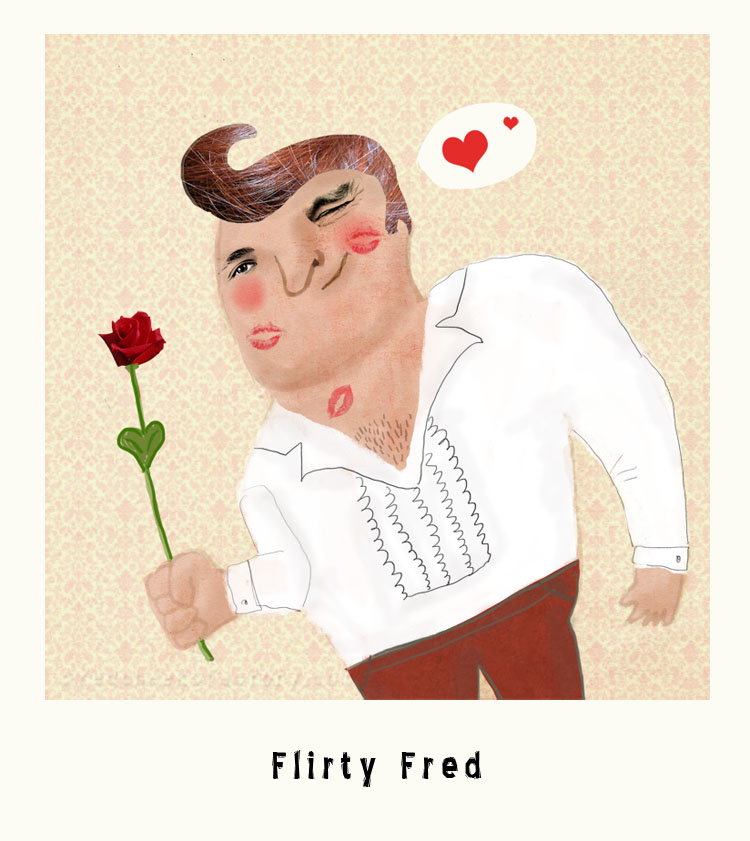 Flirty Fred Marvelous Macho Illustration