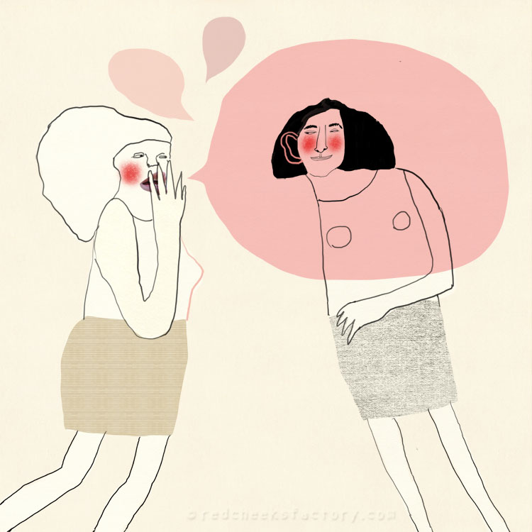 Secret illustration about women and gossip