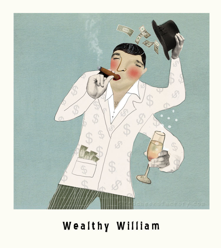 Wealthy William Marvelous Macho Illustration