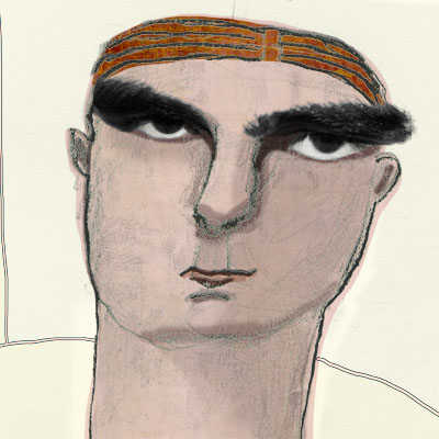 Portrait man with big eyebrows