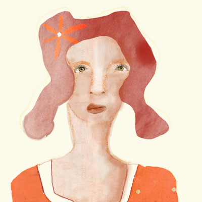Portrait of a lady in orange