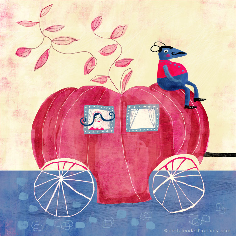 Pumkin Horses illustration by Nelleke Verhoeff after the famous fairytale Cinderella 