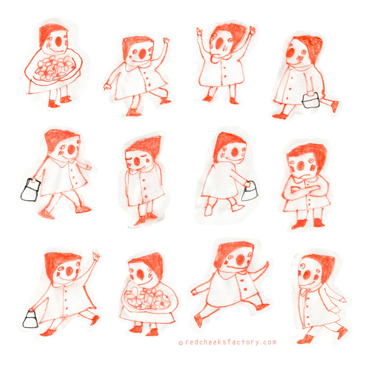 Red Riding Hoods Character sketches by Nelleke Verhoeff for little red Ridinghood