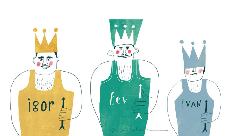 'Three Brothers' illustration by Nelleke Verhoeff for the frog princess fairytale