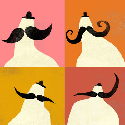Illustration / Art print of men with moustaches