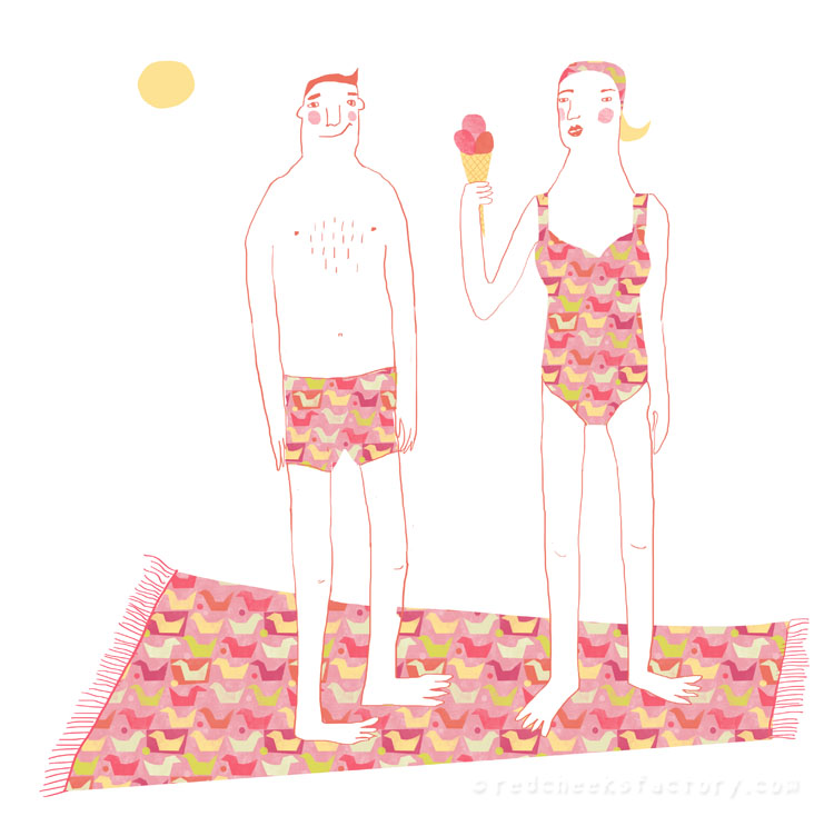 Duck Bathing Suit Illustration Nelleke Verhoeff