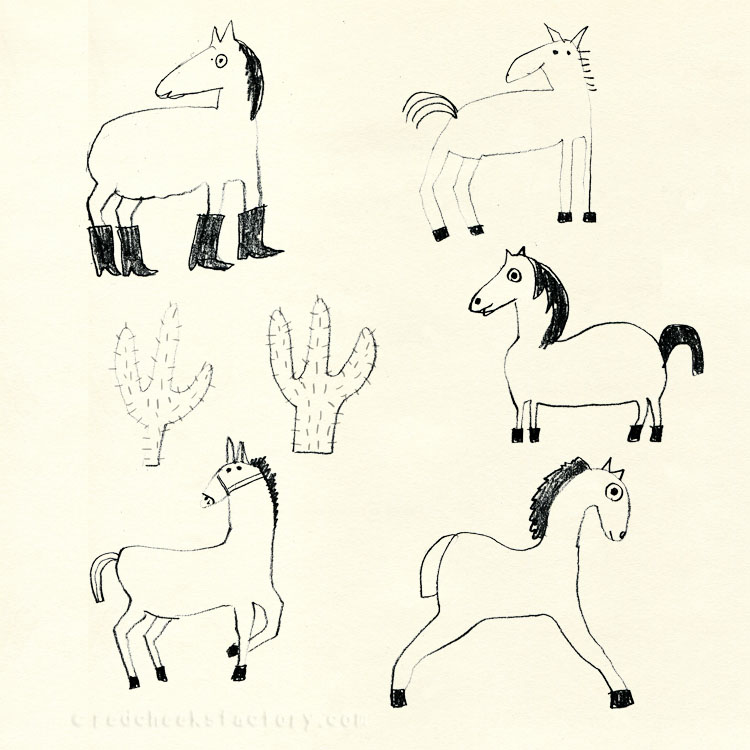 Horse Doodles for cowbear party