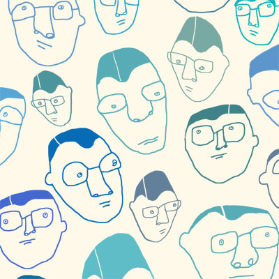 nerdies pattern of man heads with glasses
