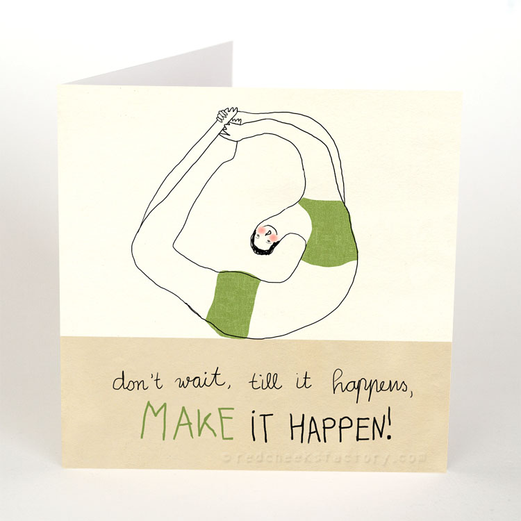 Make It Happen - Inspiration yoga postcard