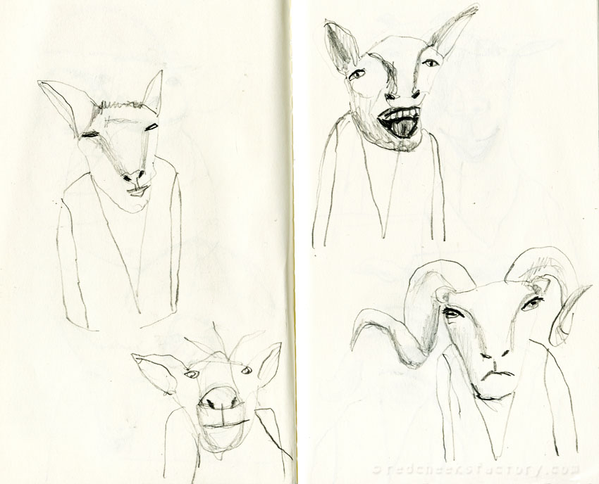 Goats pencil drawings from my sketchbook 3