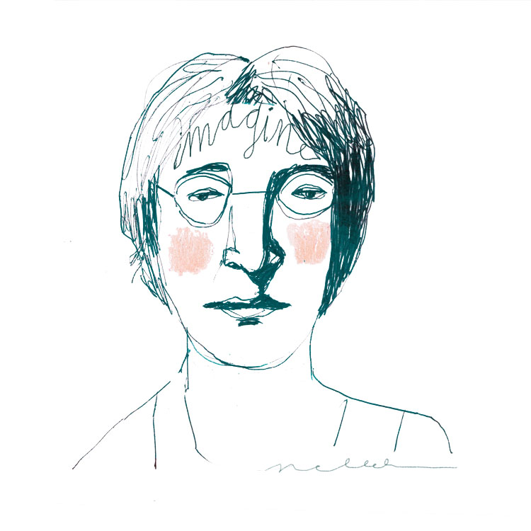 Lennon Imagine drawing of John Lennon by Nelleke Verhoeff