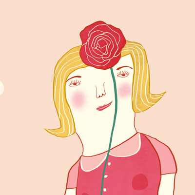 Illustratie van meisjes met rozen